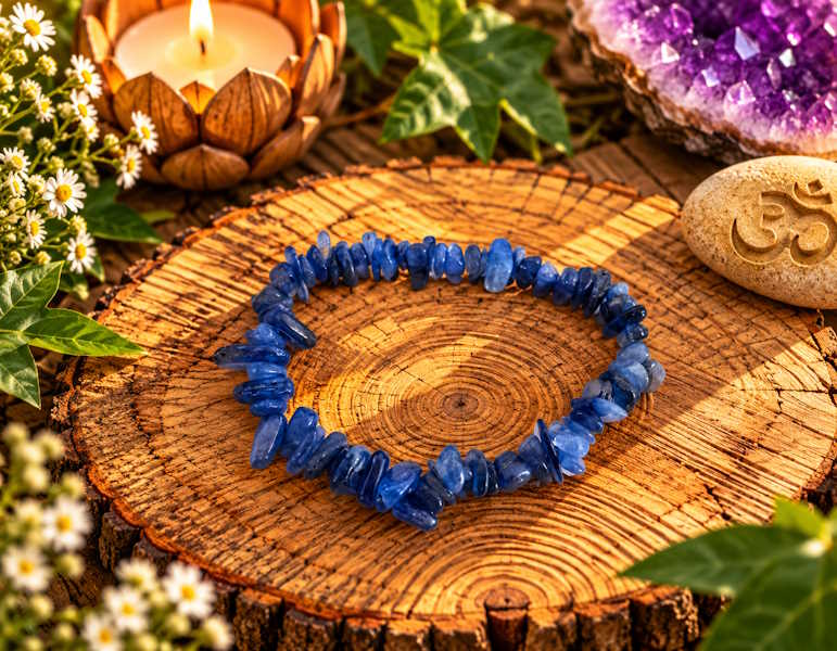 Pulsera chip Cianita